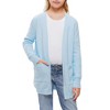 Girl's Open Front Cardigan Long Sleeve Knit Sweaters Kids Solid Cute Casual Loose Outerwear Coats with Pockets - 2 of 4