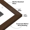 Americanflat 12x16 Picture Frame in Walnut - Displays 8x12 With Mat and 12x16 Without Mat - Composite Wood with Shatter Resistant Glass - 3 of 4