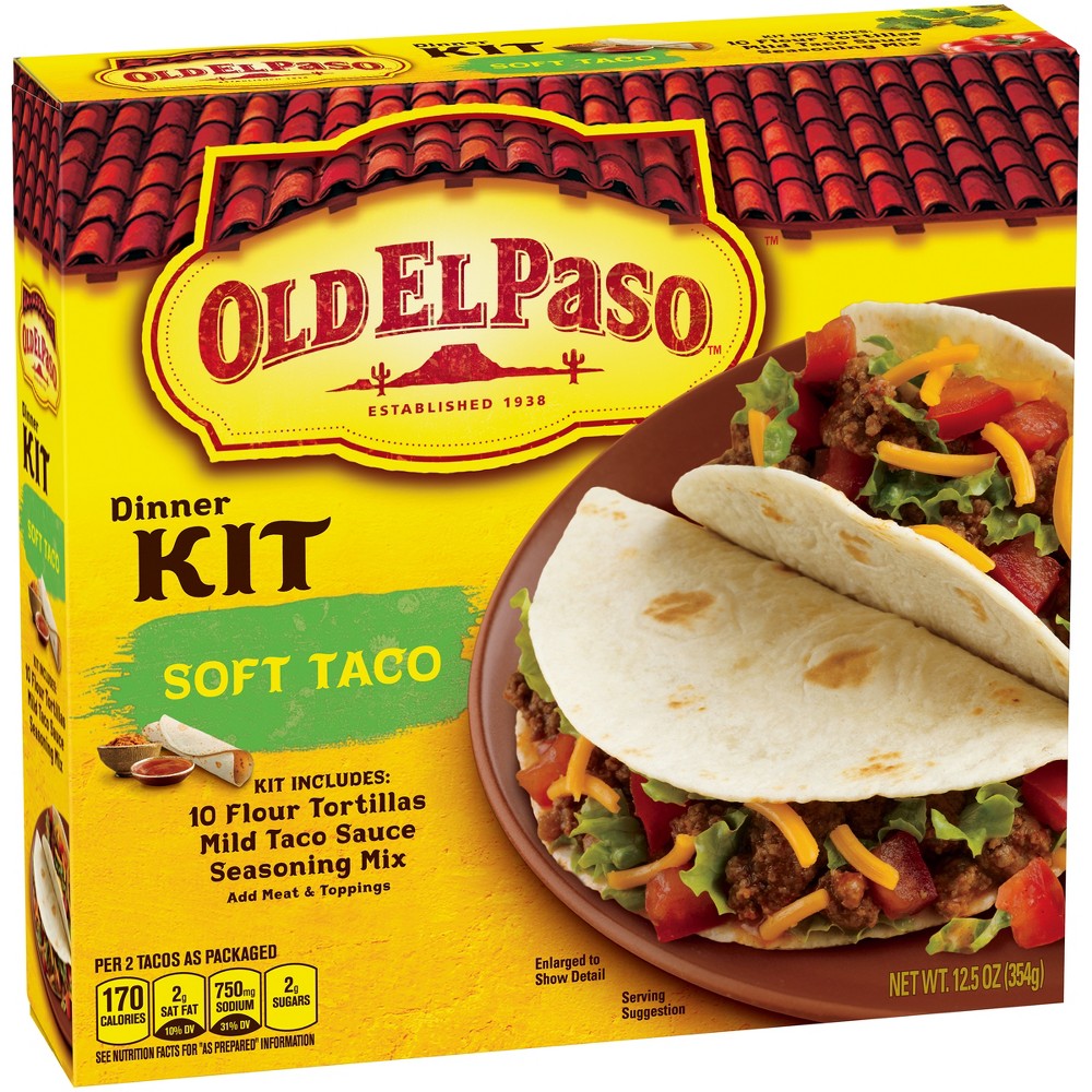 UPC 046000287324 Old El Paso (10) Soft Taco Fajita Dinner Kit, 12.5