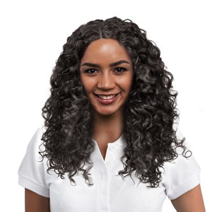 Curly Kinky Wigs Natural Looking L Part Lace Front Synthetic Hair replacement Full Wig for Women - 1 of 4