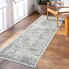 Washable Vintage Distressed Floral Print Area Rugs for Bedroom Living Room, Soft Non Slip Low Pile Carpet - 3 of 4