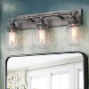 LNC Aries 24.4-in 3-Lights Traditional Jar Vanity  Lights,Brushed Gray with Class Jar - 2 of 4