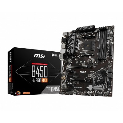 MSI B450-A Pro Max ProSeries AMD Ryzen 2nd and 3rd Gen AM4 M.2 USB 3 DDR4 D-Sub DVI HDMI Crossfire ATX Motherboard