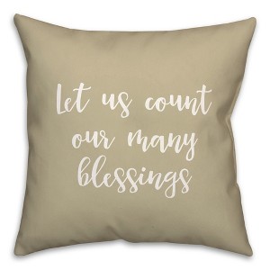 Creative Products Let Us Count Our Many Blessings in Beige 18 x 18 Spun Poly Pillow - 1 of 3