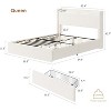 Boucle Bed Frame with Storage Headboard, Charging Station and LED Lights, Upholstered Platform Low Profile Bed Frame with 4 Storage Drawers - 2 of 4