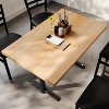 Flash Furniture Bennett Rectangular Solid Wood Commercial Indoor Tabletop with Dual 22" x 22" Dining Height Rust-Resistant Cast Iron T-Bases - 4 of 4