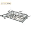 SEVOBAL Kids Bedroom Twin Size Floor Bed Frame With Safety Guardrails Door Removable Slats No Box Spring Needed for Kids, Gray, 77.95"*17.72"*4.92" - 3 of 4