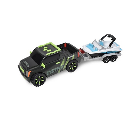 Maxx Action Realistic Lights & Sounds 1:16 Sportsman Pick-Up Truck with Trailer
