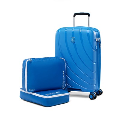 Atlantic Convertible Medium To Large Checked Expandable Hardside Spinner In  Ocean Blue : Target