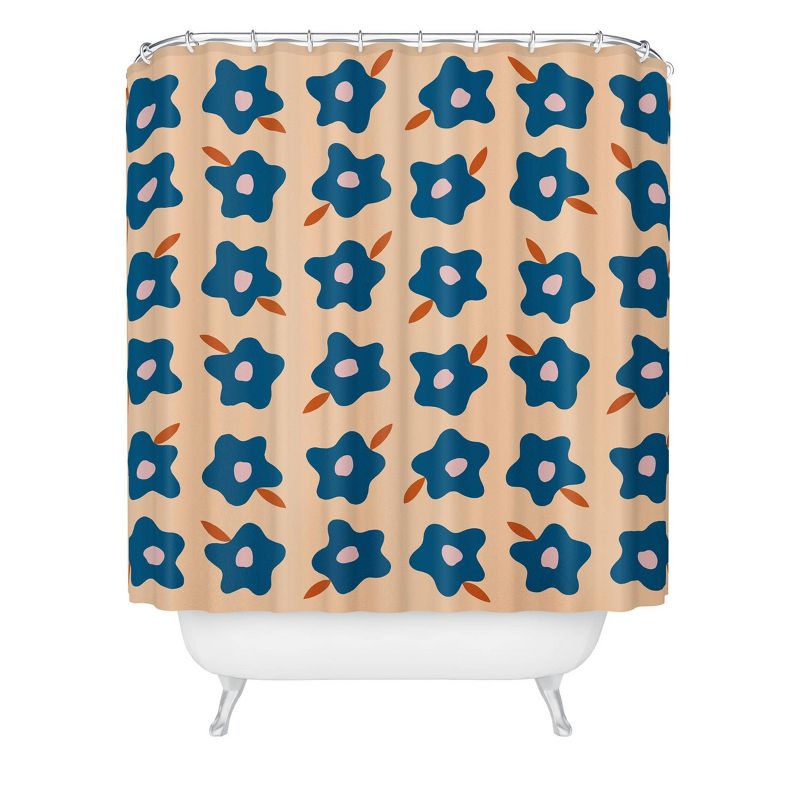 Maritza Lisa Wonky Spring Flowers Shower Curtain Blue - Deny Designs, 1 of 4
