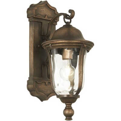 Minka Lavery Rustic Outdoor Wall Light Fixture Bronze Alder Silver 19" Clear Seedy Glass for Post Exterior Barn Porch Yard Patio
