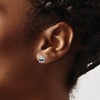 Black Bow Jewelry Black & White Diamond 10mm Fleur De Lis Sterling Silver Post Earrings - 3 of 4