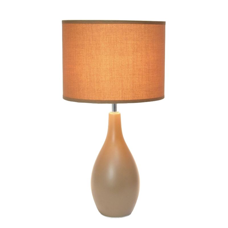 18.11" Traditional Standard Ceramic Dewdrop Table Desk Lamp with Matching Fabric Shade - Creekwood Home, 2 of 8