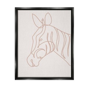 Kids' Wall Art by Melissa Wang Zebra Animal Line Doodle Black Framed Kids' Floater Canvas - Stupell Industries: Vertical Digital Art, Beige - 1 of 4