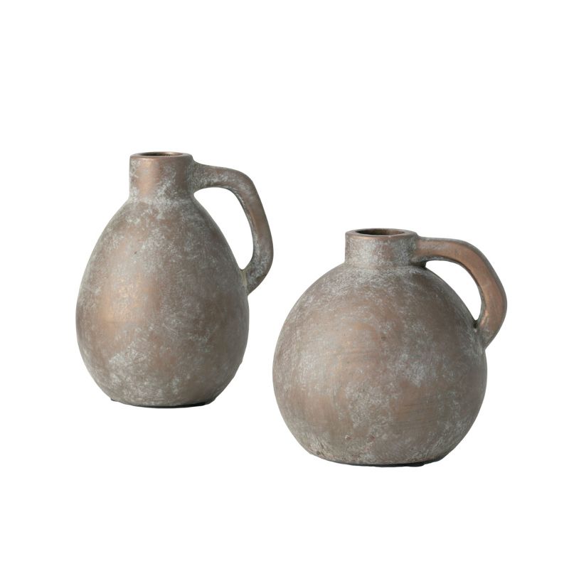 Sullivans Set of 2 Jug Vases 7.25"H & 6"H brown, 5 of 7