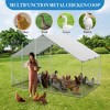 Large Metal Chicken Coop, Walk-in Poultry Cage with Cover, Spire Roof Hen House with Security Lock, Chicken Run for Backyard, 9.8' x 6.6' x 6.5' - 4 of 4