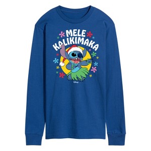 Men's - Lilo and Stitch - Mele Kalikimaka Long Sleeve Graphic T-Shirt - 1 of 3
