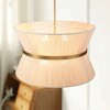 Rennnsan Mossen 23" W 8 -Light Woven Ratten Dimmable Bohemian Drum Shaded Chandelier in White & Black - 4 of 4
