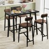 Tangkula Metal Frame Rectangle Dining Table Accommodates 4-6 People w/ Foot Pedal - 3 of 4