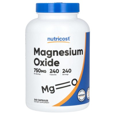 Nutricost Magnesium Oxide , 750 mg , 240 Capsules