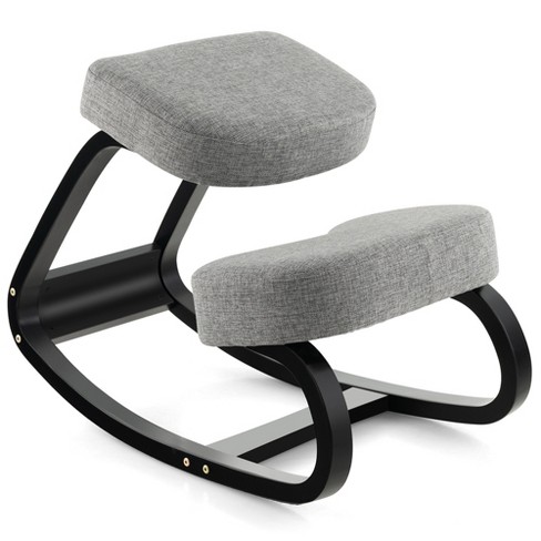 Ergonomic Kneeling Chair Rocking Office Desk Stool Upright Posture-Black