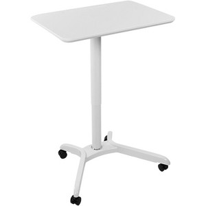 Mount-It! Standing Mobile Laptop Cart, Sit Stand Rolling Desk with Height Adjustable 31.1" x 20.5" Platform, Supports up to 17.6 Lbs., White - 1 of 4