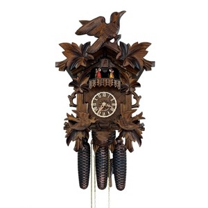 Eight Day Musical Cuckoo Clock with Dancers 16 Inch Height and Moving Birds Feeding Nest By River City Clocks - 1 of 4