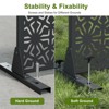 Pexfix 72 x 47 Inch Metal Privacy Screen Freestanding Outdoor Divider Panel For Patio Deck Balcony Heavy Duty Base Weatherproof Black 6-Leaf Hexagona - 4 of 4