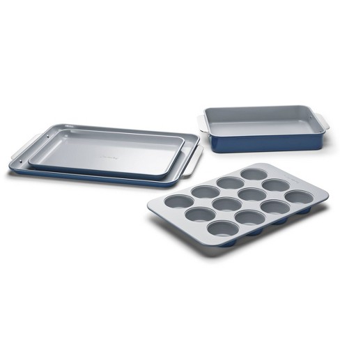 Rachael Ray 3pc Nonstick Cookie Sheet Set With Blue Grips : Target