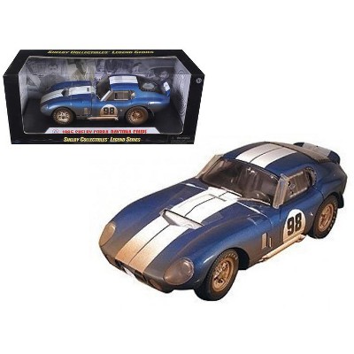 1965 Shelby Cobra Daytona #98 Blue with White Stripes After Race (Dirty  Version) 1/18 Diecast Model Car by Shelby Collectibles