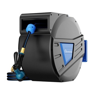 GardenJoy Retractable Garden Hose Reel with 180° Swivel and Auto-Retract - 1 of 4