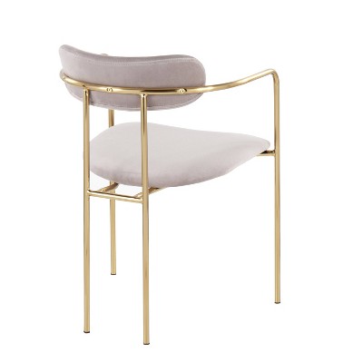 Pearl Silver Velvet Upholstered High Slat Metal Armchair