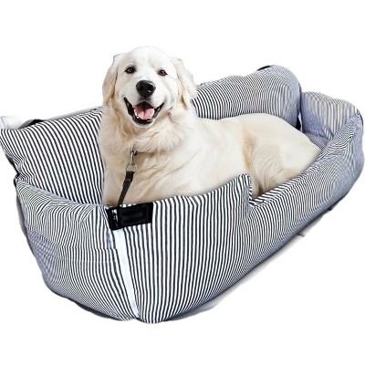 MaseiKar Dog Car Booster Seat for Large Dogs - Elevated Pet Seat with Safety Belt, Non-Slip Base, and Storage Pockets for Car Travel