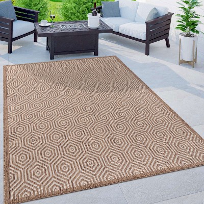 Modern Geometric Brown Synthetic 8' x 10' Flatwoven Area Rug