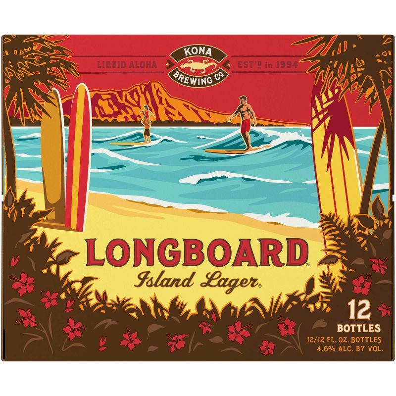 Kona Longboard Island Lager Beer - 12pk/12 fl oz Bottles, 1 of 10