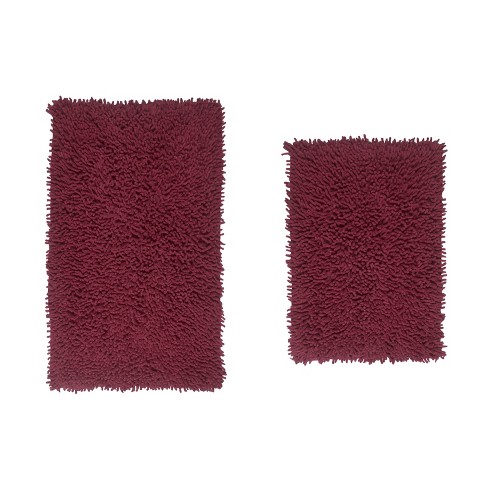 Home Weavers Inc Modesto Collection Pink Cotton 2 Piece Bath Rug Set