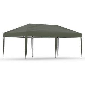 10X10FT Pop Up Canopy, Easy Up Canopy for Parties, Adjustable Heights, Portable Gazebo with Wheeled Bag, Ideal for Beach, Patio, Garden, Deck - 1 of 1