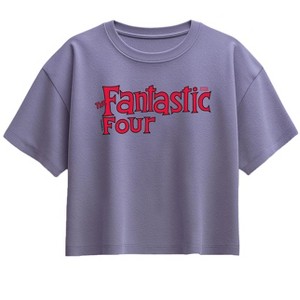 Girls' - Marvel - Fantastic Four Classic Logo Short Sleeve Boxy Graphic T-Shirt - 1 of 1