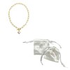 Adornia 14k Gold Plated Flower White Mother of Pearl Paper Clip Chain Toggle Necklace - 2 of 3