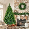 6FT Pre-Lit Aspen Fir Artificial Christmas Tree Set with Wreath & Garland, Xmas Tree with Multi-Color LED Lights - Maison Boucle - 2 of 4