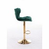 CAVINAS 25"-33"Chic Velvet Bar Stools Counter Height,Set of 2,360°Swivel Barstools with Adjustable Lifting,Back Tufted&Chrome Footrest - 3 of 4