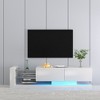 70.8" TV Console with Storage Cabinets, Full RGB Color 31 Modes Changing Lights, Remote Control LED TV Stand, Modern Entertainment Center - 3 of 4
