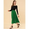 INSPIRE CHIC Women's Party Elastic Waist Metallic Shiny Accordion Pleated Midi Skirt - 4 of 4
