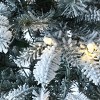 4.5' Prelit LED Flocked Alpine Fir Artificial Entrance Tree in White Metal Base Warm White Lights - National Tree Company - 3 of 4