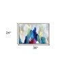 HomeRoots Blue and Multi Mod Abstract Gold Floater Frame Wall Art - 3 of 4