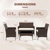 4-Piece All-Weather Patio Set - UV-Resistant PE Rattan & Rust-Proof Iron, Ergonomic Chairs, Tempered Glass Table for Indoor/Outdoor - 2 of 4