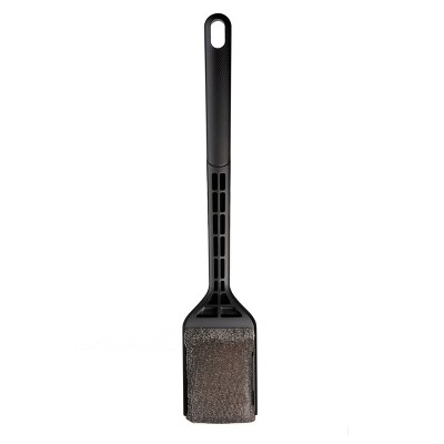 Black Plastic Steam Clean BBQ Grill Brush with Scraper