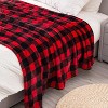 Lomsoe Flannel Blanket for Couch, Red & Black Plaid Throw Blanket, Soft & Warm Buffalo Plaid Decor Gift Blanket. - 3 of 4