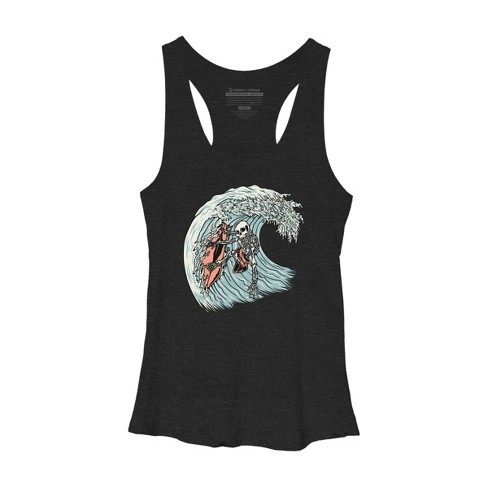 Women's Design By Humans Death Surfer By Quilimo Racerback Tank Top ...