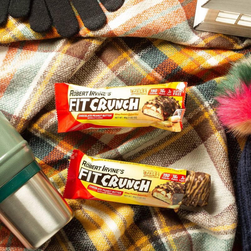 FITCRUNCH Chocolate Peanut Butter Baked Snack Bar- 16g of Protein, 5 of 11